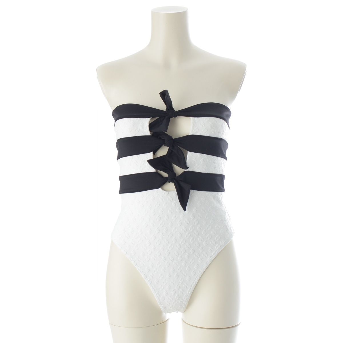 Chanel Swimwear Swimsuit Black White 34