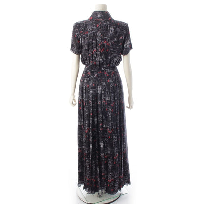 Chanel Silk Sequin All Over Pattern Dress 332 333 Set Black Red 34 — view 4