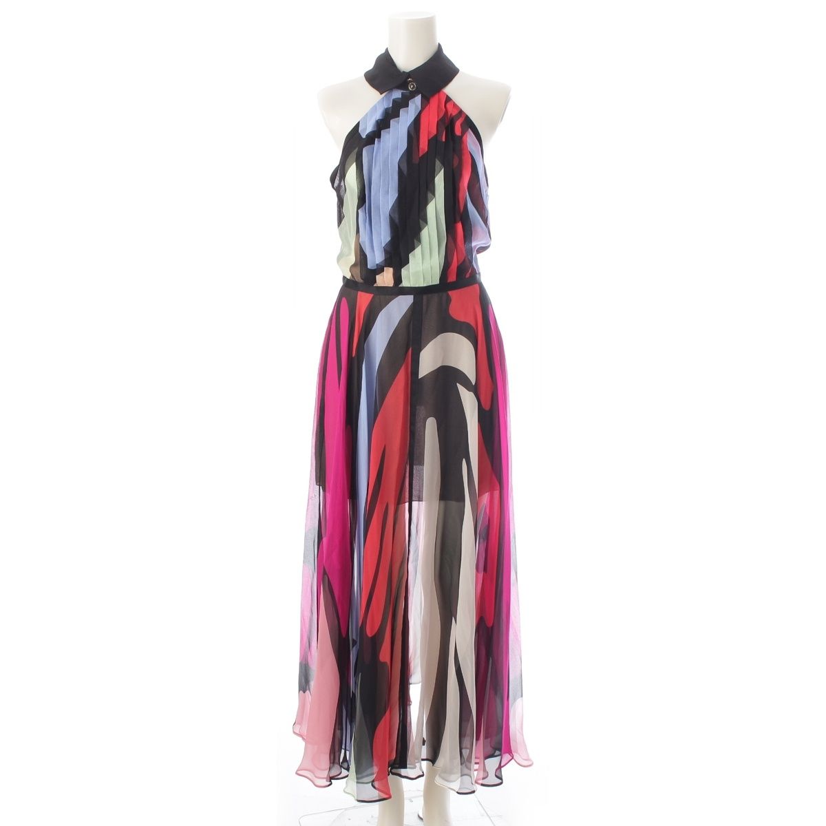 Chanel Collection Silk Maxi Dress Multicolor 34