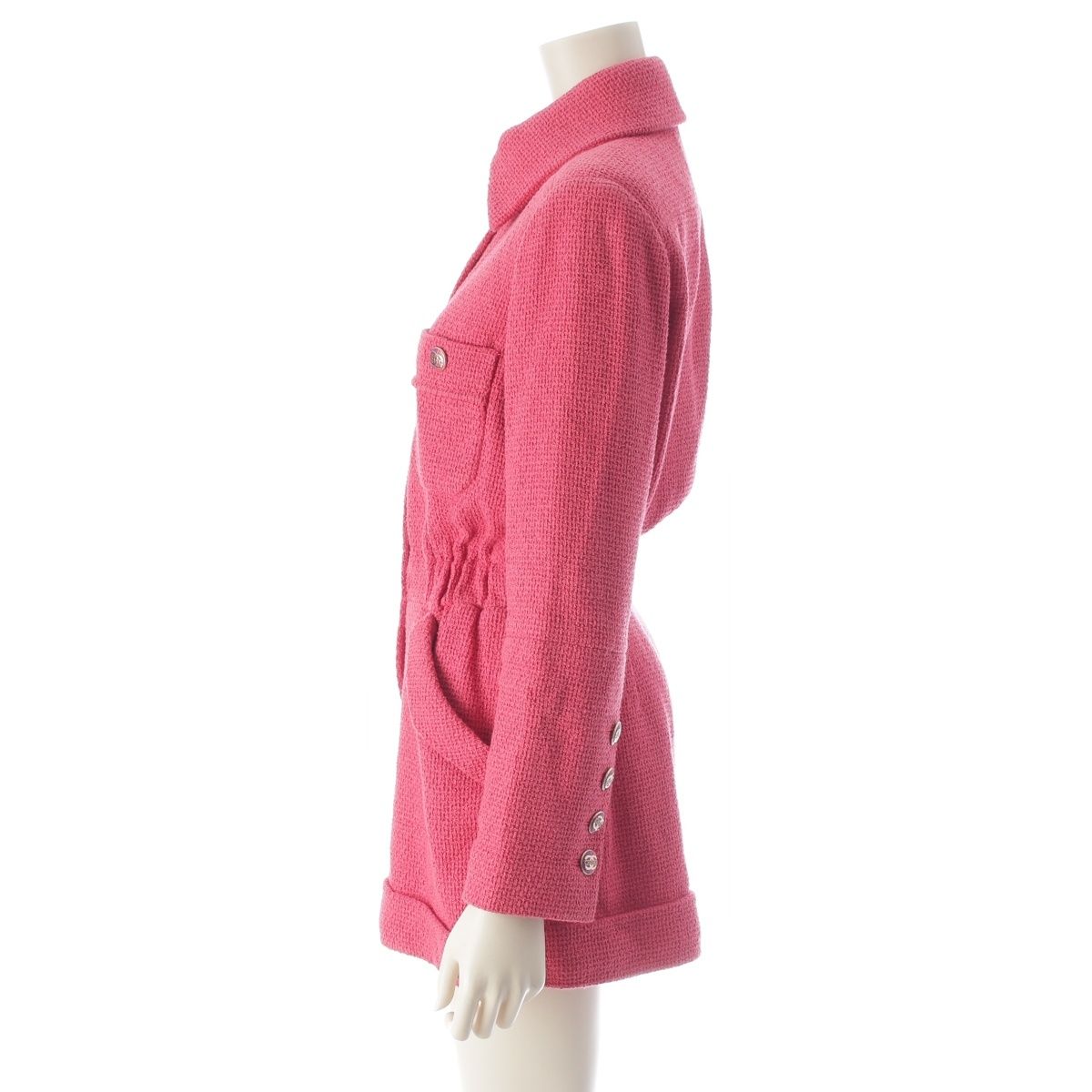 Chanel CC Logo Button Tweed All in Jumps Jumpsuits Pink 36 Dress — view 3