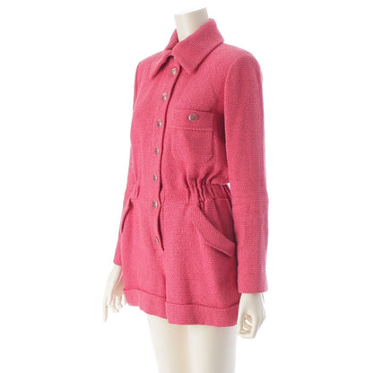 Chanel CC Logo Button Tweed All in Jumps Jumpsuits Pink 36 Dress — view 2