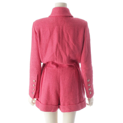 Chanel CC Logo Button Tweed All in Jumps Jumpsuits Pink 36 Dress — view 4