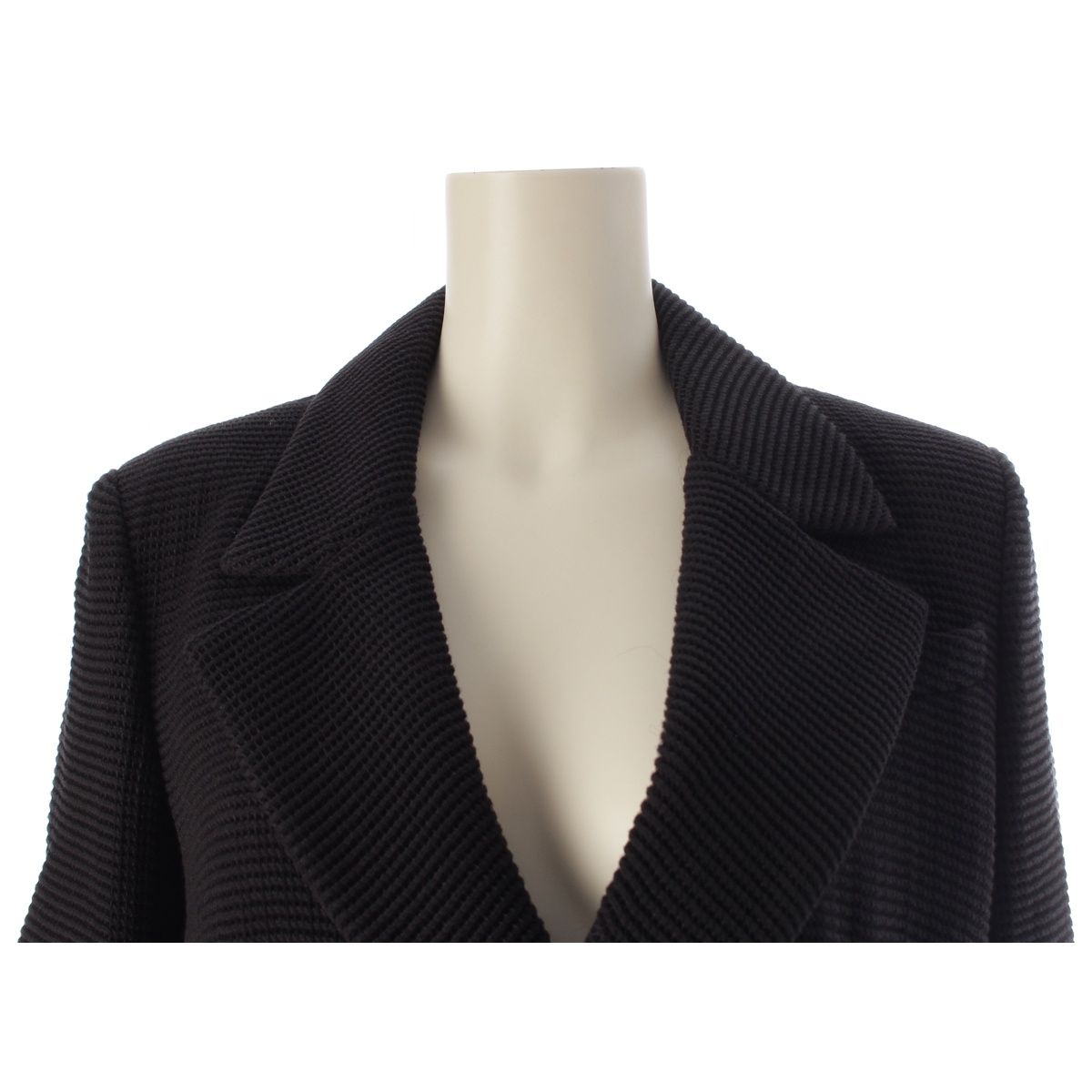 Chanel CC Logo Pearl Button Belt Tailored Jacket Black 36 — view 5