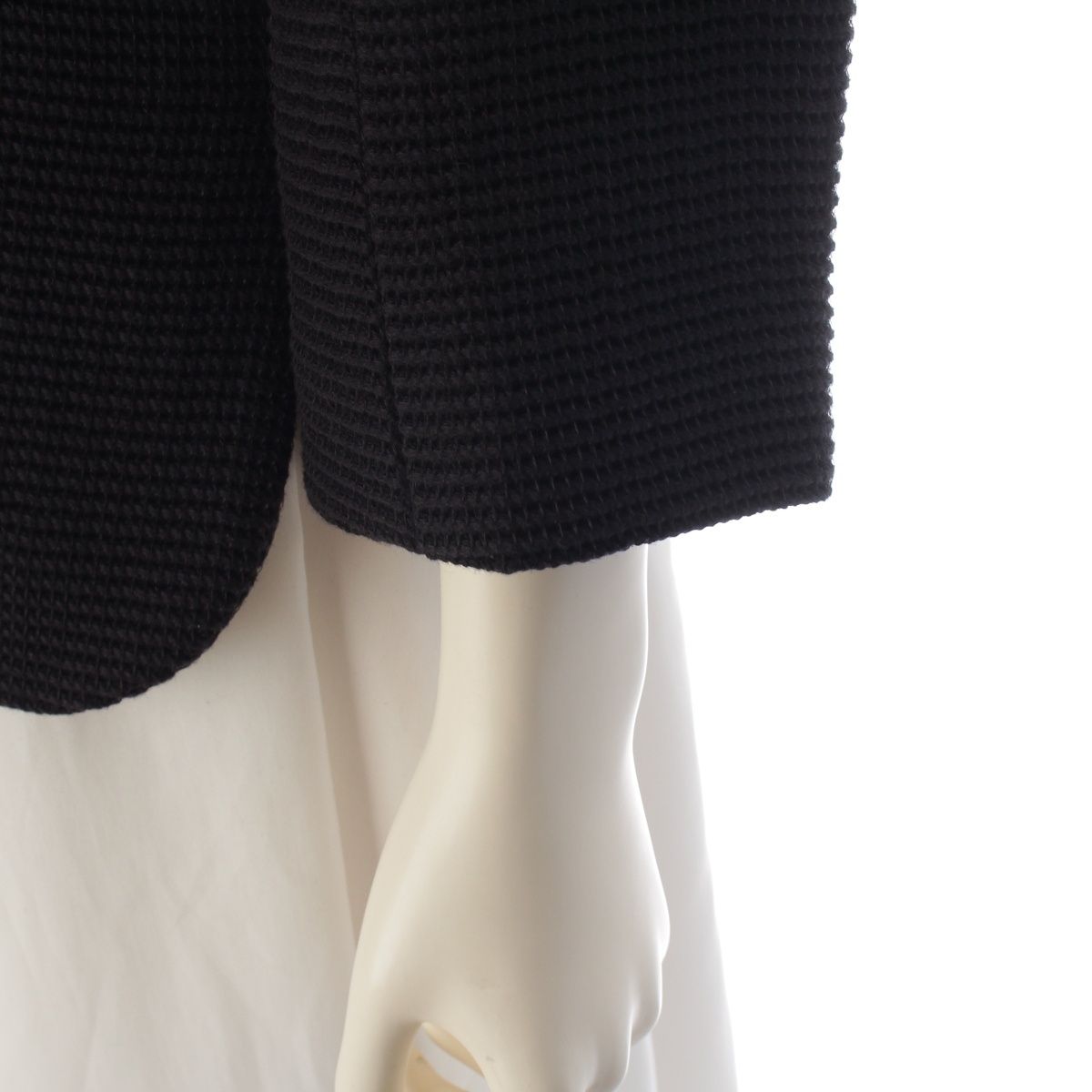 Chanel CC Logo Pearl Button Belt Tailored Jacket Black 36 — view 6