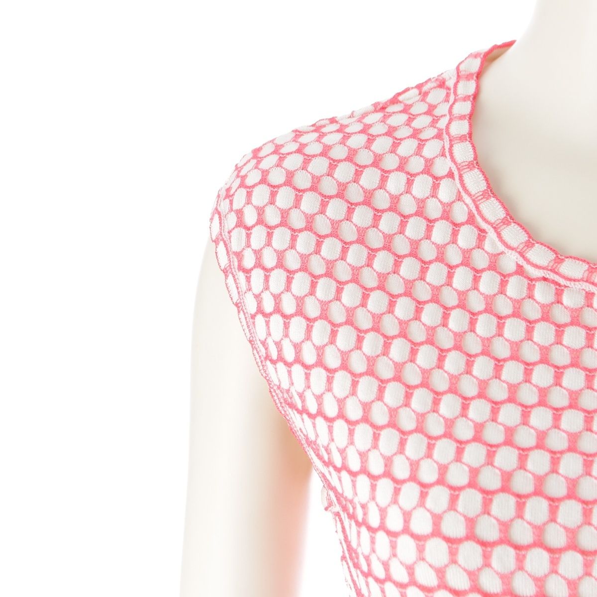 Chanel CC Logo Sleeveless Knit Dress Pink 36 — view 6