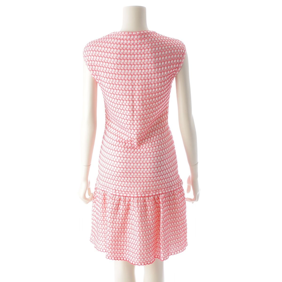Chanel CC Logo Sleeveless Knit Dress Pink 36 — view 4