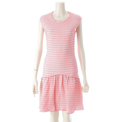 Chanel CC Logo Sleeveless Knit Dress Pink 36
