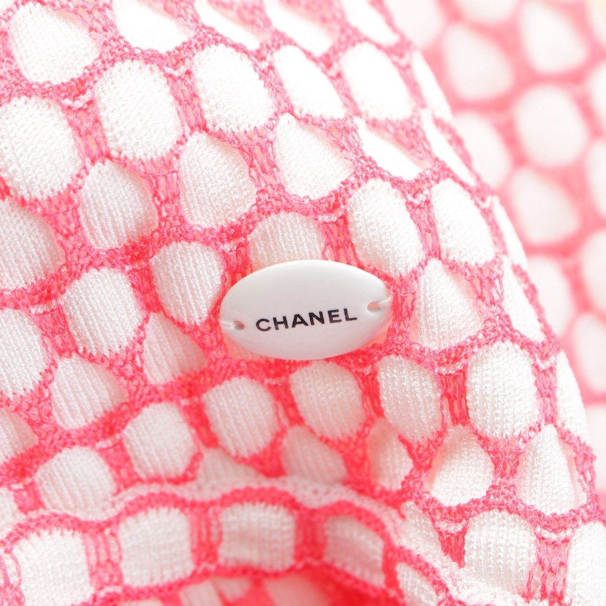 Chanel CC Logo Sleeveless Knit Dress Pink 36 — view 8