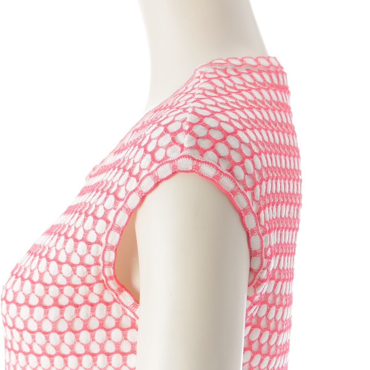 Chanel CC Logo Sleeveless Knit Dress Pink 36 — view 7
