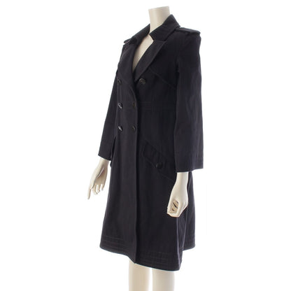 Chanel Cotton CC Logo Star Button Trench Coat Dark Navy 38 — view 2