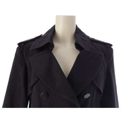 Chanel Cotton CC Logo Star Button Trench Coat Dark Navy 38 — view 5