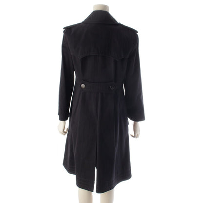 Chanel Cotton CC Logo Star Button Trench Coat Dark Navy 38 — view 4
