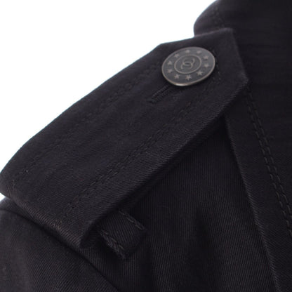 Chanel Cotton CC Logo Star Button Trench Coat Dark Navy 38 — view 7