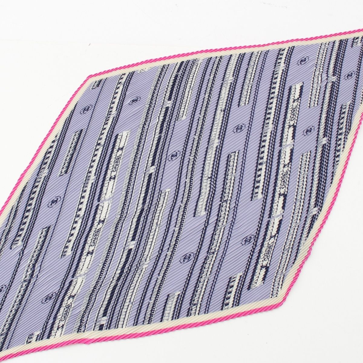 Chanel Silk CC Logo Scarf Purple — view 3