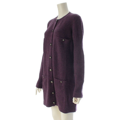 Chanel Cashmere Lion Button 4 Pocket Knit Dress Purple 40 — view 2
