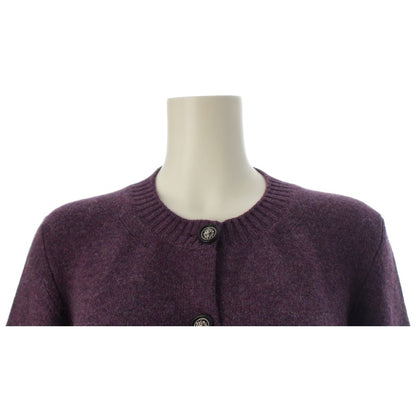 Chanel Cashmere Lion Button 4 Pocket Knit Dress Purple 40 — view 5