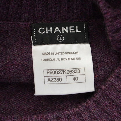 Chanel Cashmere Lion Button 4 Pocket Knit Dress Purple 40 — view 8