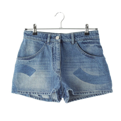 Chanel Cotton CC Logo Short Jeans Denim Pants Indigo Blue 36
