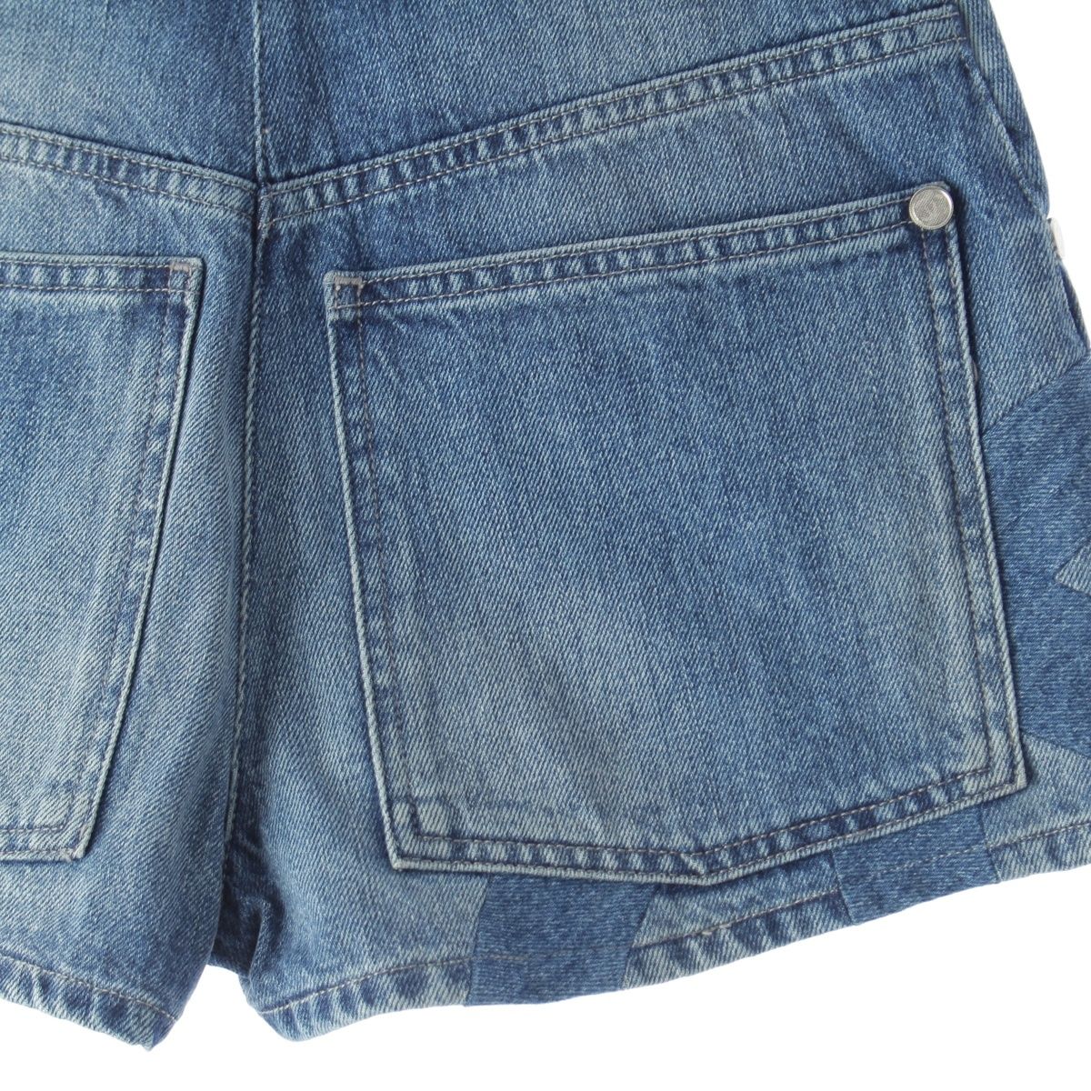 Chanel Cotton CC Logo Short Jeans Denim Pants Indigo Blue 36 — view 5