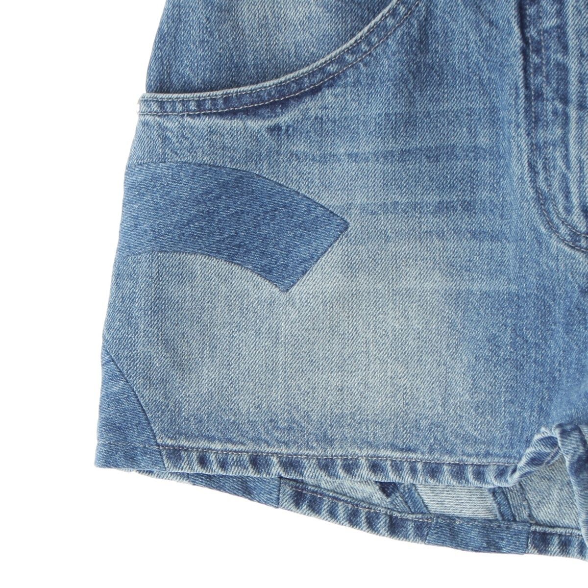 Chanel Cotton CC Logo Short Jeans Denim Pants Indigo Blue 36 — view 4