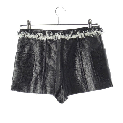 Chanel Tweed Leather Chain Button Shorts Black 36 — view 2