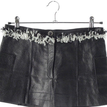 Chanel Tweed Leather Chain Button Shorts Black 36 — view 3