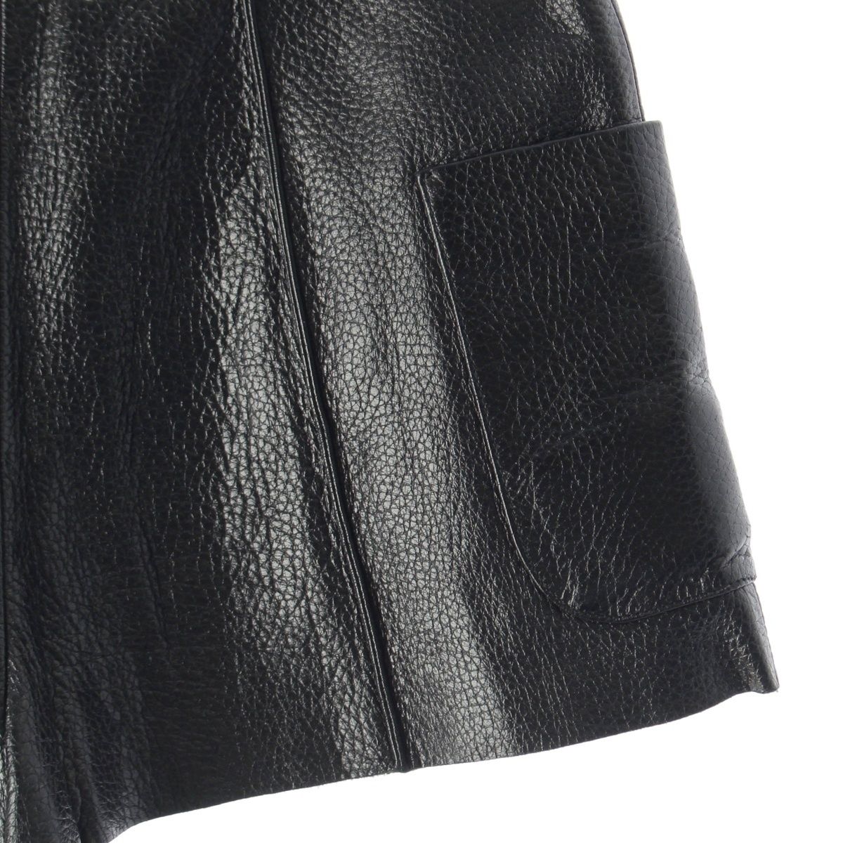 Chanel Tweed Leather Chain Button Shorts Black 36 — view 5