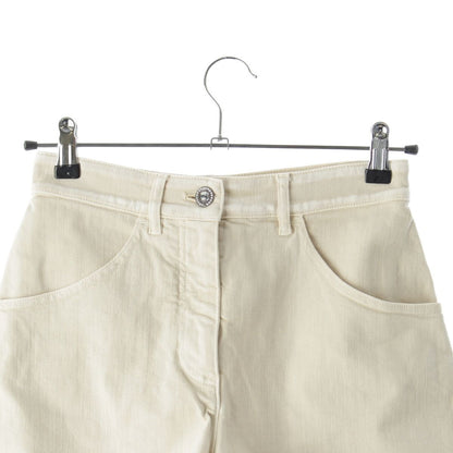 Chanel Cotton Tweed Rhinestone Button Shorts Beige Pink 34 — view 3
