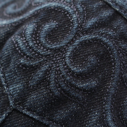 Chanel Cotton CC Logo Flower Embossed Shorts Denim Pants Blue 34 — view 6