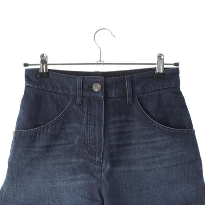 Chanel Cotton Tweed CC Logo Shorts Pants Blue — view 3