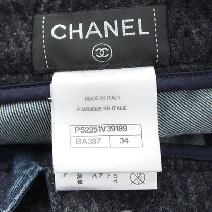 Chanel Cotton Tweed CC Logo Shorts Pants Blue — view 9