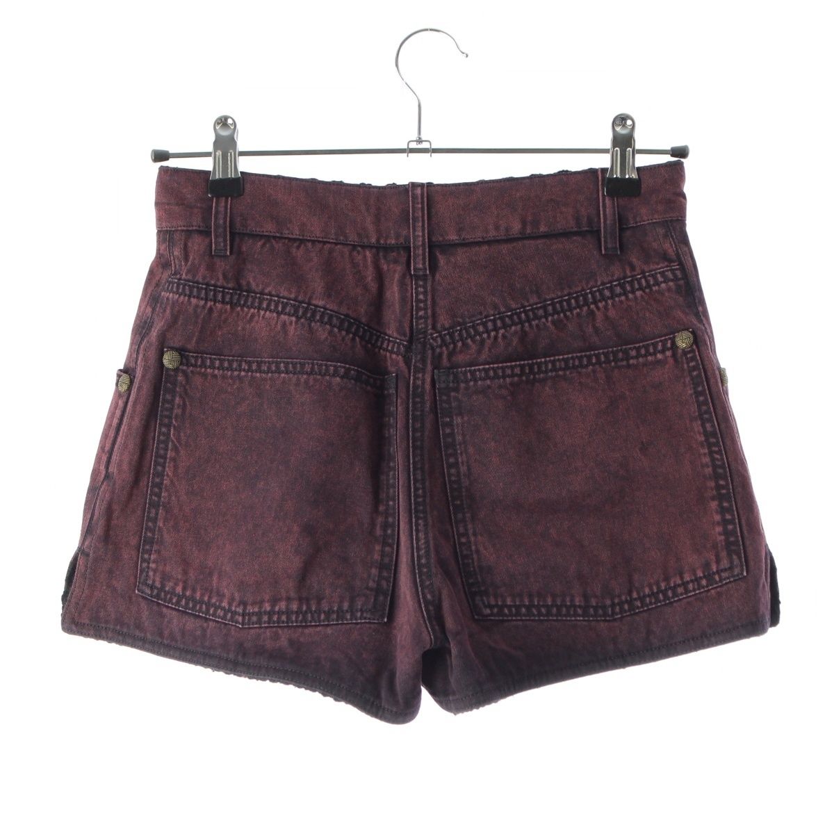 Chanel Cotton Tweed CC Logo Shorts Bordeaux 34 — view 2