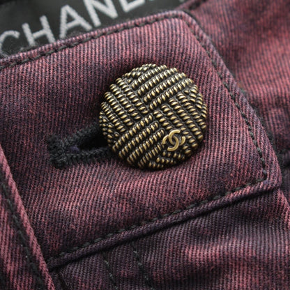 Chanel Cotton Tweed CC Logo Shorts Bordeaux 34 — view 6