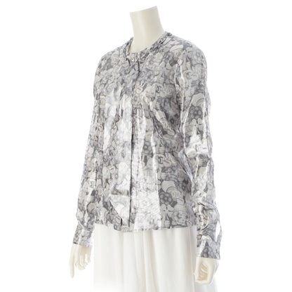 Chanel Silk Polyester Bowtie Choupette Camellia CC Logo Long Sleeve Shirt — view 2
