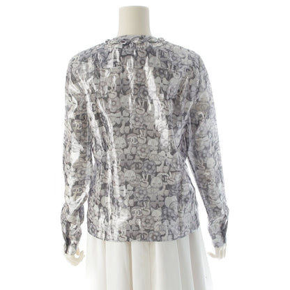 Chanel Silk Polyester Bowtie Choupette Camellia CC Logo Long Sleeve Shirt — view 4
