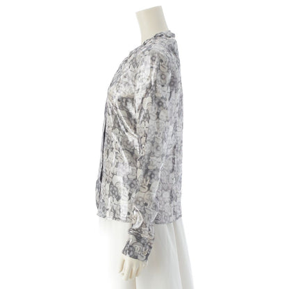 Chanel Silk Polyester Bowtie Choupette Camellia CC Logo Long Sleeve Shirt — view 3