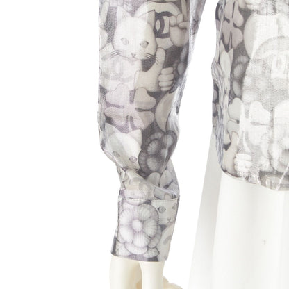 Chanel Silk Polyester Bowtie Choupette Camellia CC Logo Long Sleeve Shirt — view 6