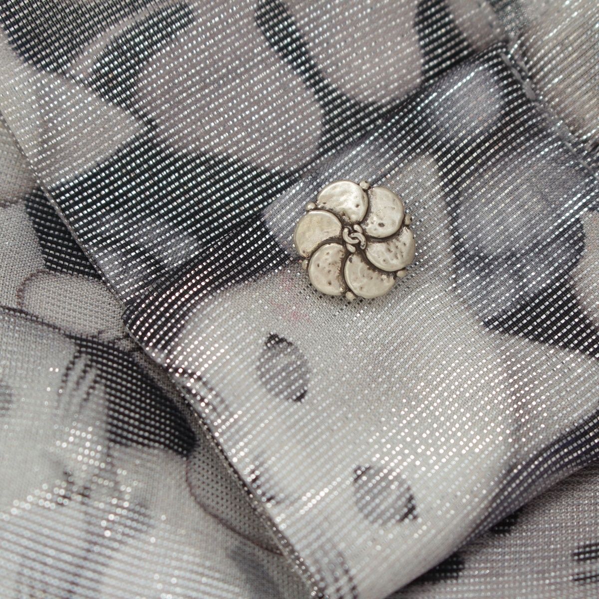 Chanel Silk Polyester Bowtie Choupette Camellia CC Logo Long Sleeve Shirt — view 8