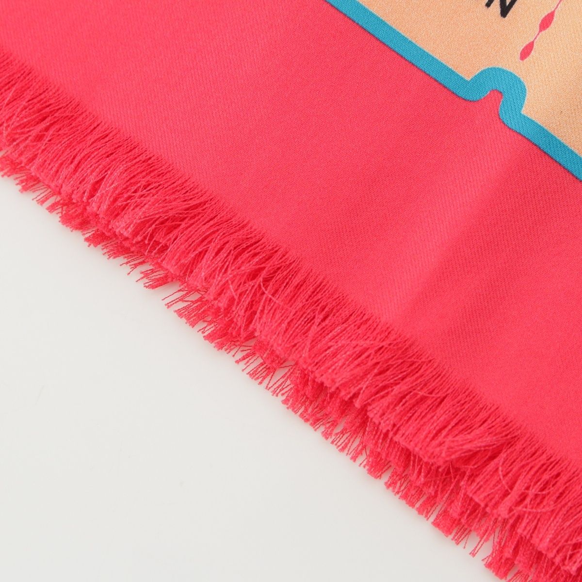Chanel Cotton Silk Ticket CC Logo All Over Pattern Shawl Pink Scarf — view 3