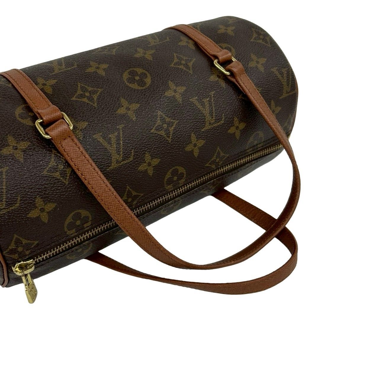 Louis Vuitton Vintage Papillon 26 Monogram Leather Mini Boston Bag Brown — view 4