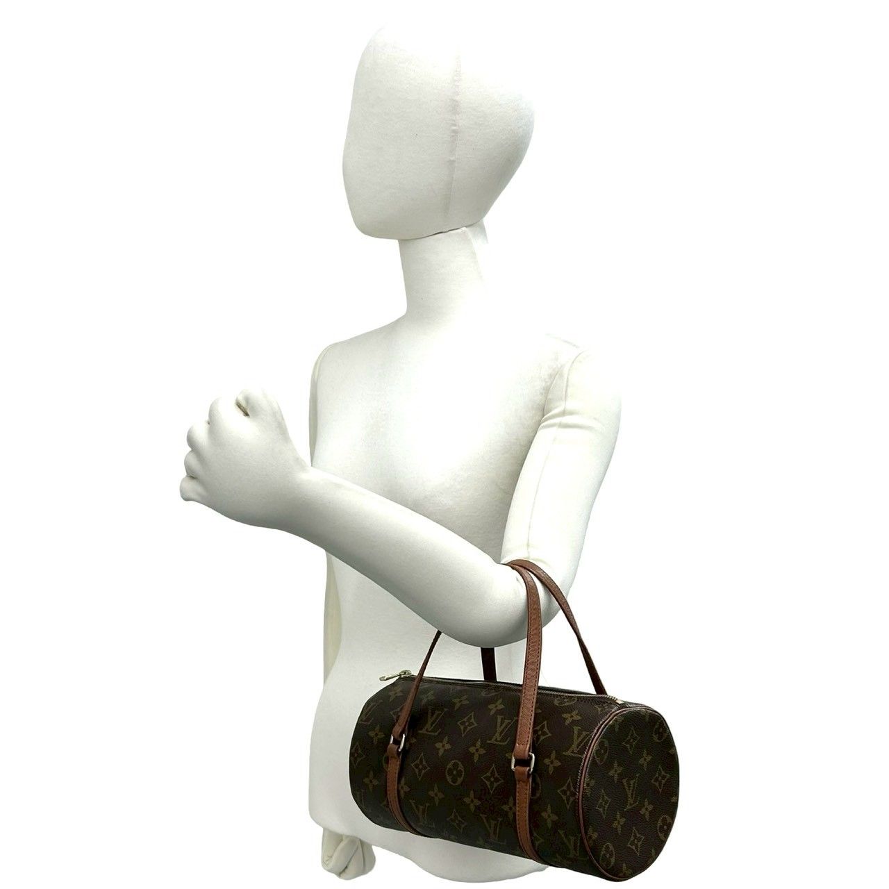 Louis Vuitton Vintage Papillon 26 Monogram Leather Mini Boston Bag Brown — view 2