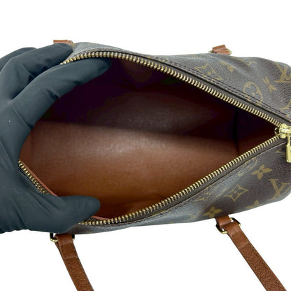 Louis Vuitton Vintage Papillon 26 Monogram Leather Mini Boston Bag Brown — view 9