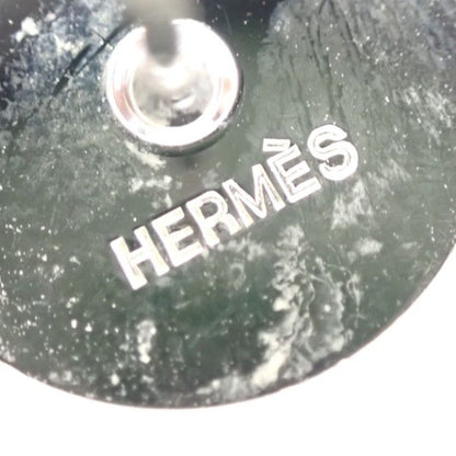 Hermes Earrings Eclipse Orange Silver Metal — view 4