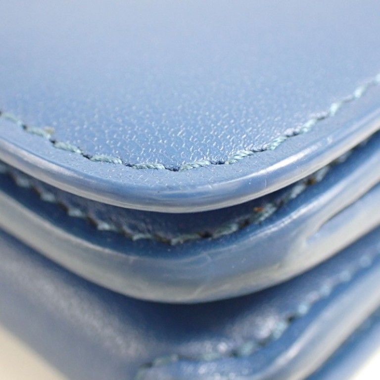 Balenciaga Trifold Wallet Cash Mini Blue Leather — view 3