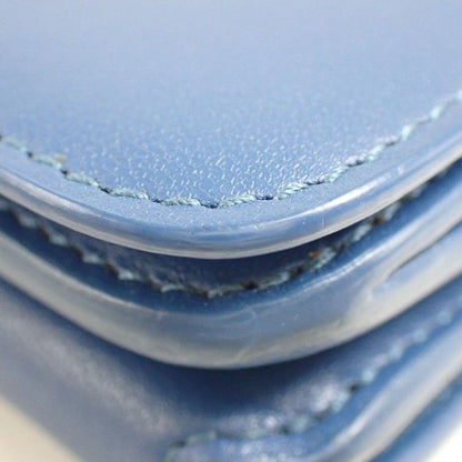 Balenciaga Trifold Wallet Cash Mini Blue Leather — view 3