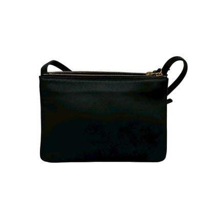 Celine Trio Small Leather Mini Shoulder Bag Crossbody Pochette Black — view 3