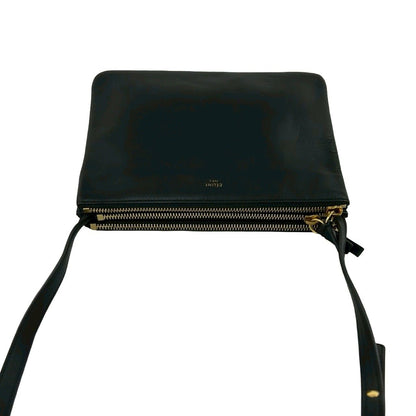 Celine Trio Small Leather Mini Shoulder Bag Crossbody Pochette Black — view 4