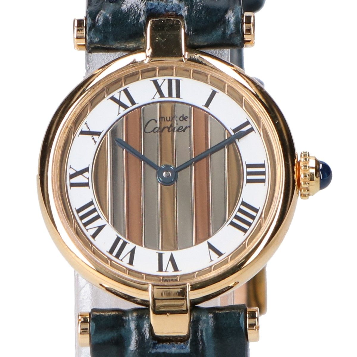 Cartier Polished 925 Must Vendeme Vermeil SM Center Trinity White Dial Quartz