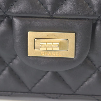 Chanel Black Vintage Calf Gold Quilted 2.55 Mini Chain Handbag — view 6