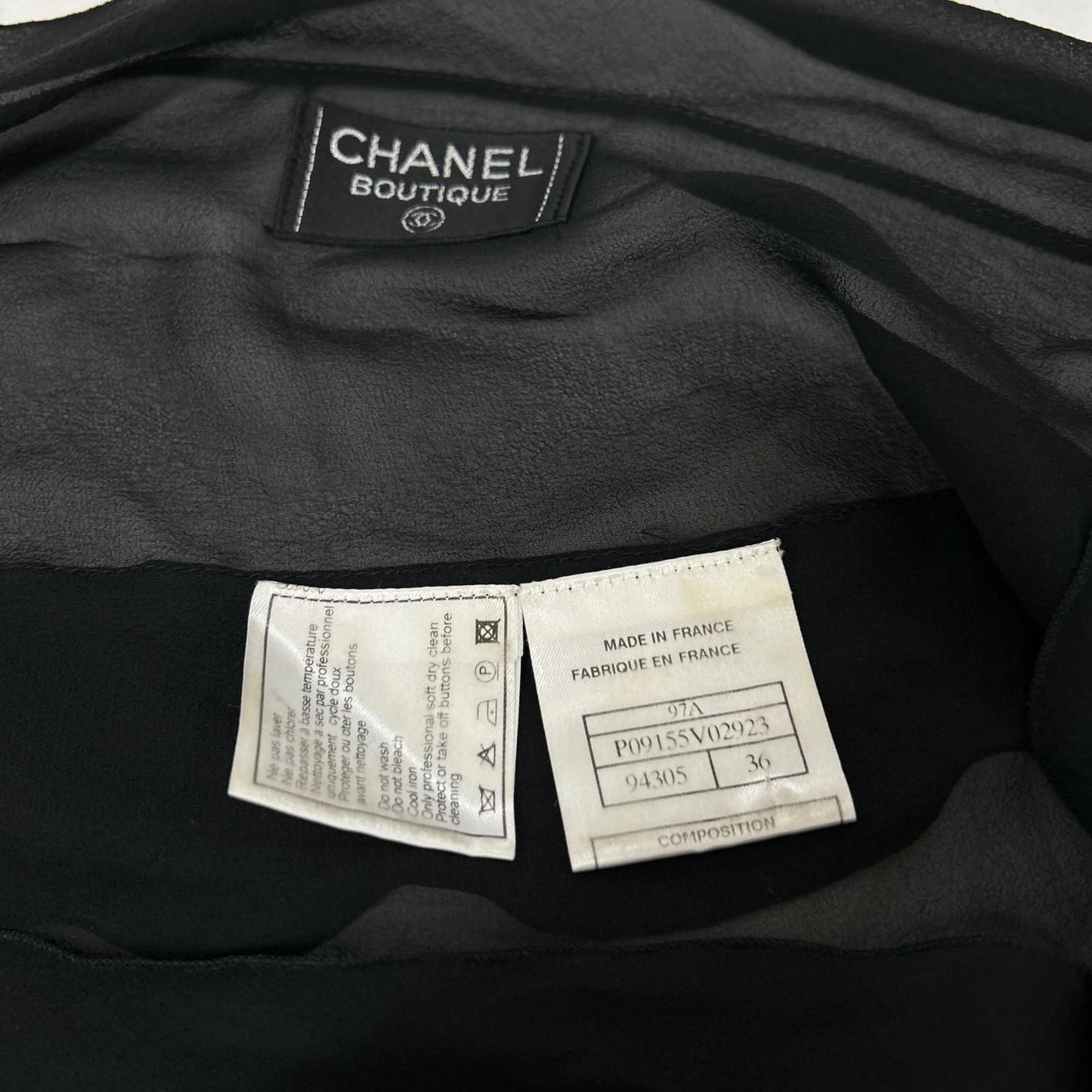 Chanel CC Logo Button Camisole Long 36 with Sheer Cape — view 9